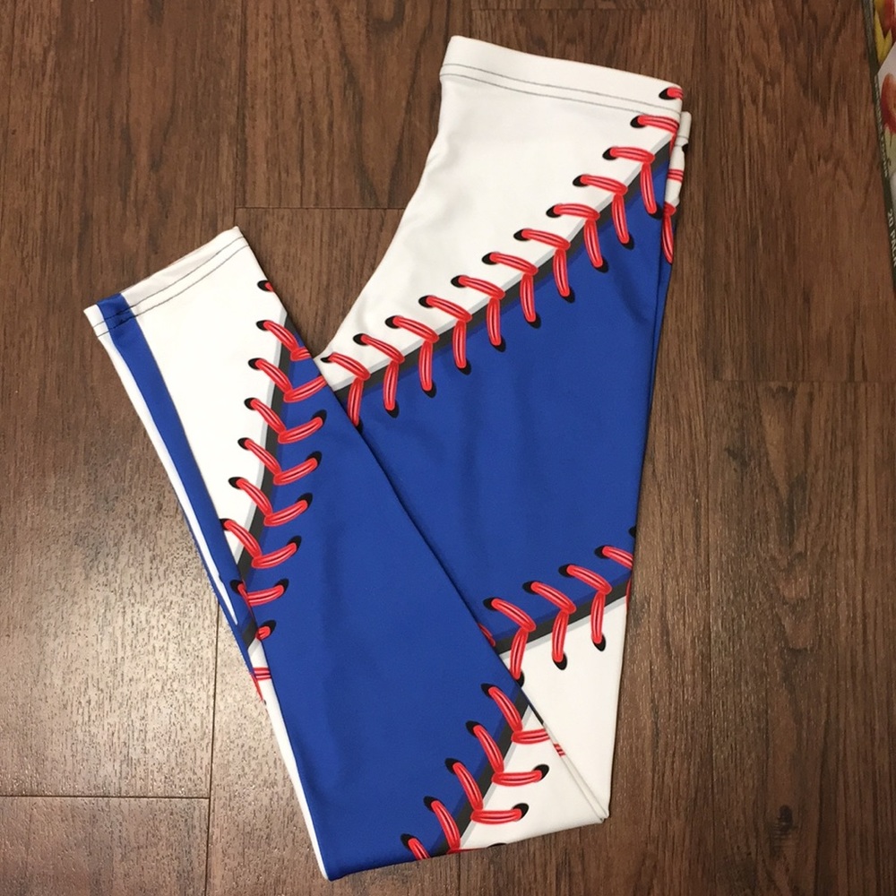 Baseball stitch leggings sz medium